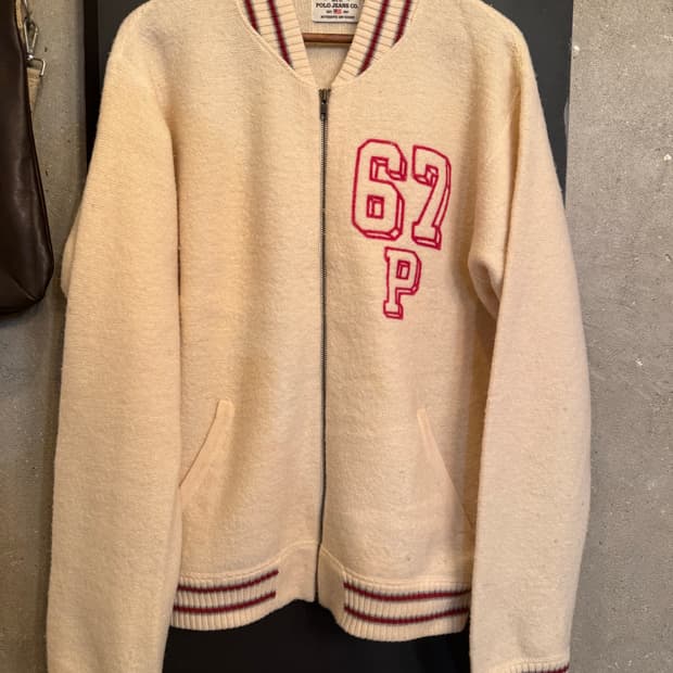 Vtg) polo jeans zipup cardigan