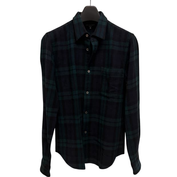 꼼데가르송 옴므 체크 무늬 패턴 셔츠