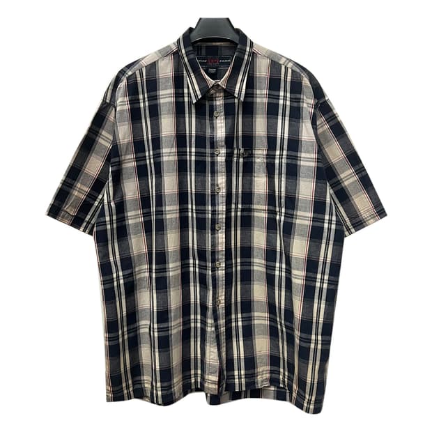 90s PHAT FARM 팻팜 체크 반팔 셔츠 남방 3XL