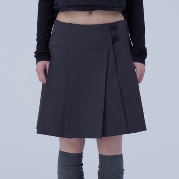 미세키서울 미디랩스커트 차콜