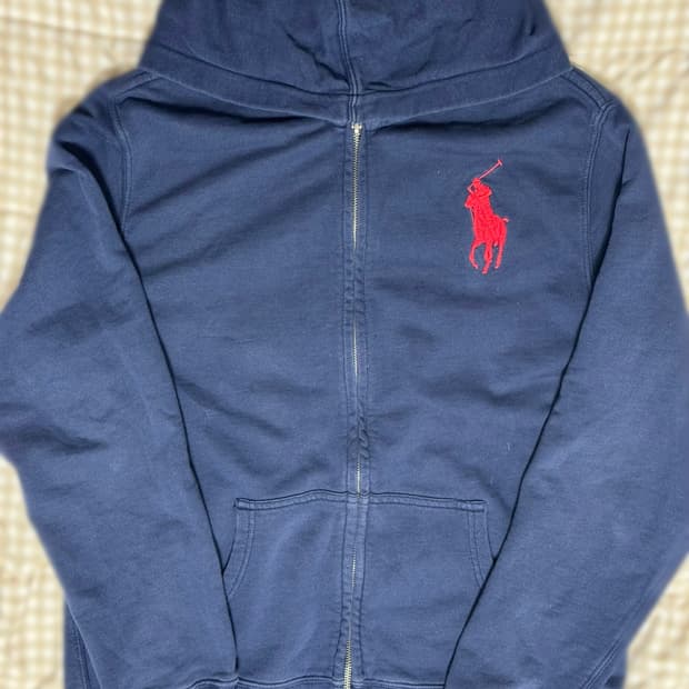 폴로 빅포니 후드집업 네이비