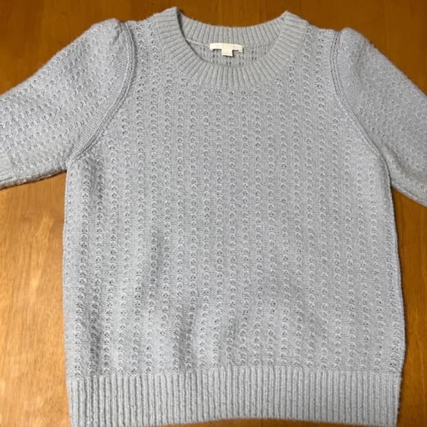 Cos 코스 베이비블루 울 반팔 스웨터_S사이즈