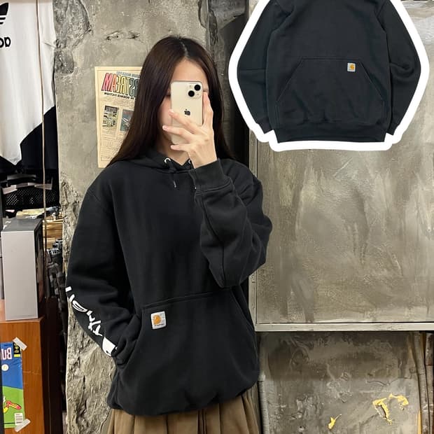 칼하트 후드티 블랙 S #csz890