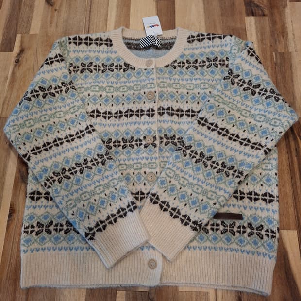 (마지막특가) 피그먼트 노르딕 패턴 니트 가디건 새상품