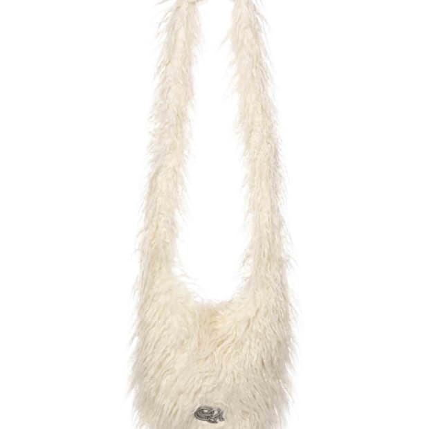 Faux Mongolian Shoulder Bag Natural
