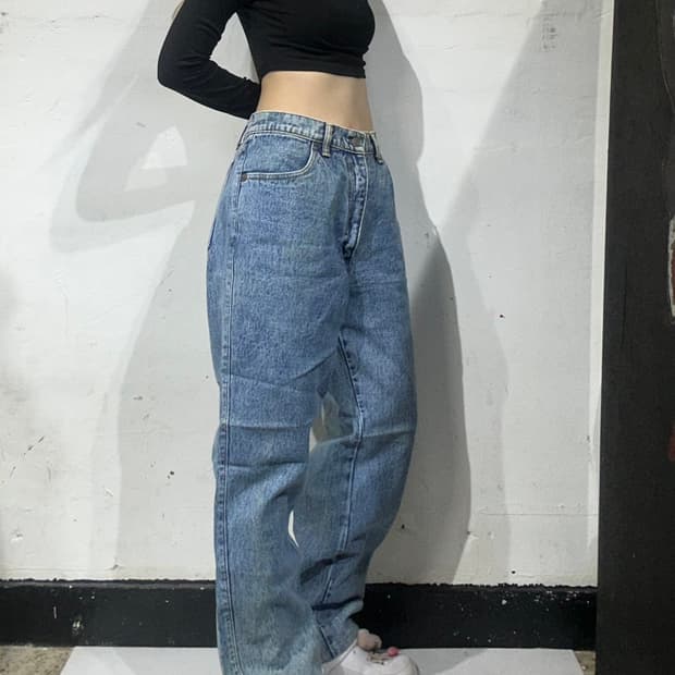 빅 존 연청 와이드 데님 팬츠 