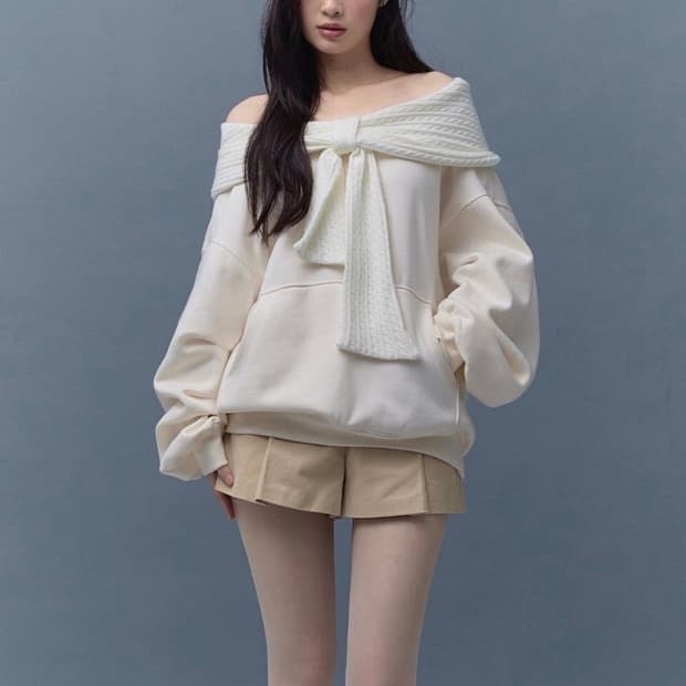 더티스 리본후드 아이보리 겨울 버전