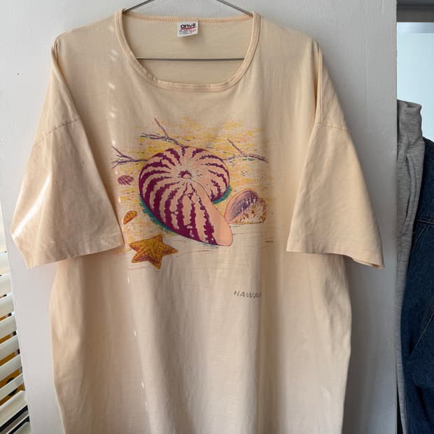 USA🇺🇸 Anvil 하와이안 그래픽 빈티지 티 os