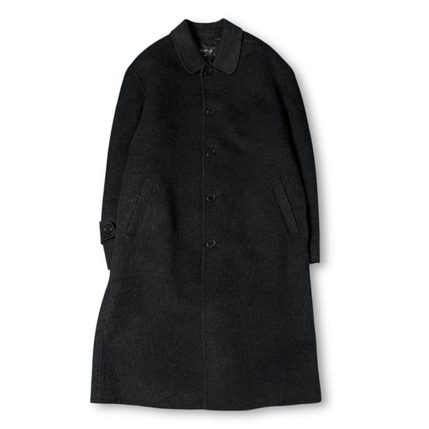 리치 차콜 울 싱글 롱 코트 100