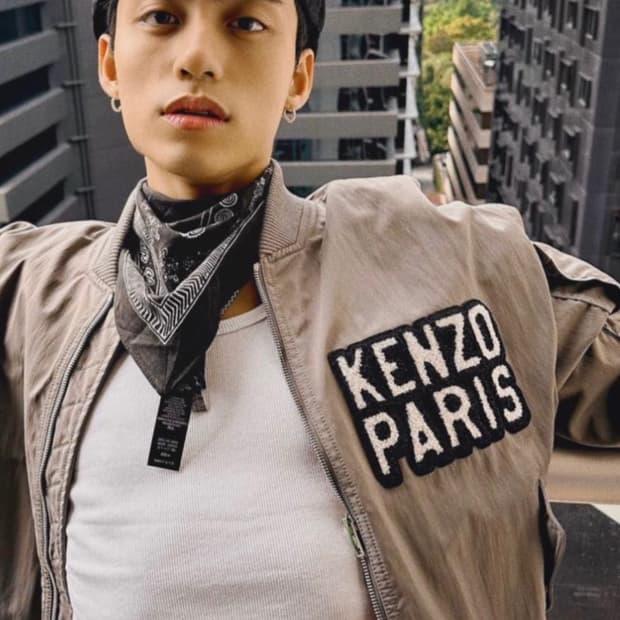 (M) 겐조 엘리펀트 그레이 봄버자켓