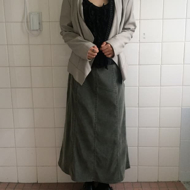 Drape point leather open jacket