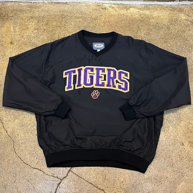레어 미국 빈티지 네프 타이거스 풀오버 바람막이