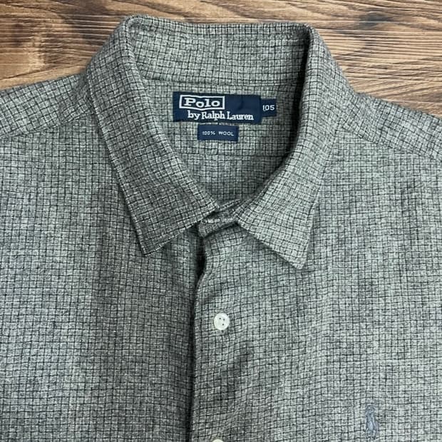 폴로 랄프로렌 울 체크 셔츠 그레이