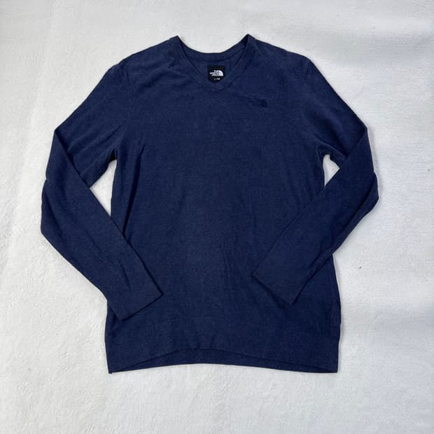 L 노스페이스 네이비 브이넥 니트 0227T