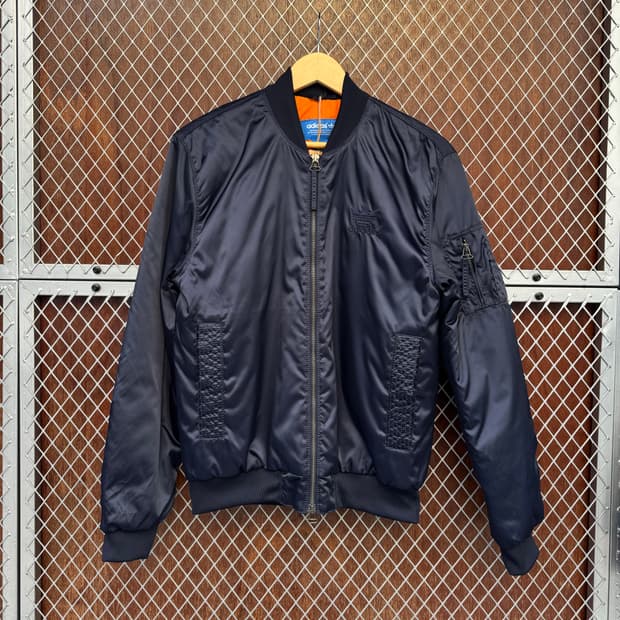 아디다스 누빔 네이비 MA1 블루종 자켓 항공점퍼 M
