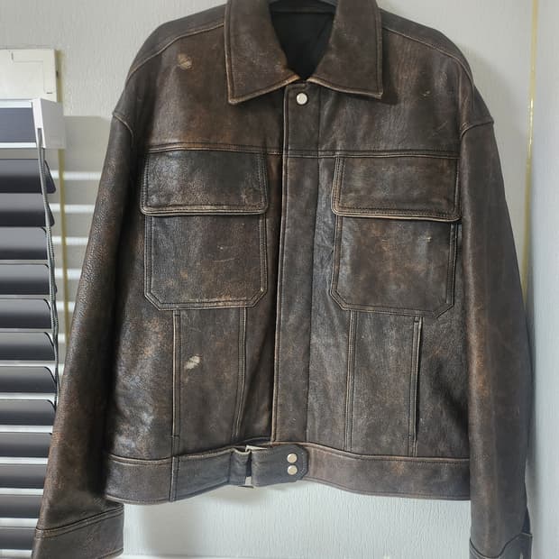 메종미네드 크리즈 램 레더 트러커 자켓 M사이즈