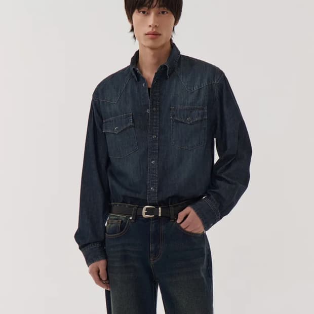 무탠다드 데님 웨스턴셔츠 (L)