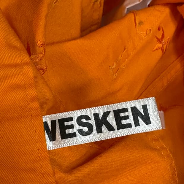 웨스켄 엠브로이더리 스터드팬츠 오렌지