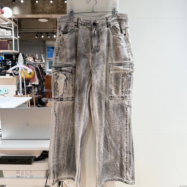 웰던 더티 워시 멀티 카고 데님 팬츠