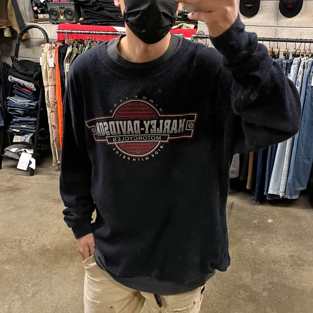 90s 할리데이비슨 와플 롱슬리브 (110)