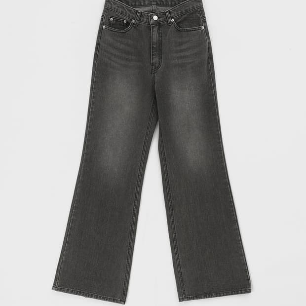 블랙업 샤타링 와이드 부츠컷 데님팬츠