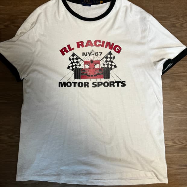 폴로 랄프로렌 레이싱 반팔 티셔츠 화이트 L / 김재원 착용