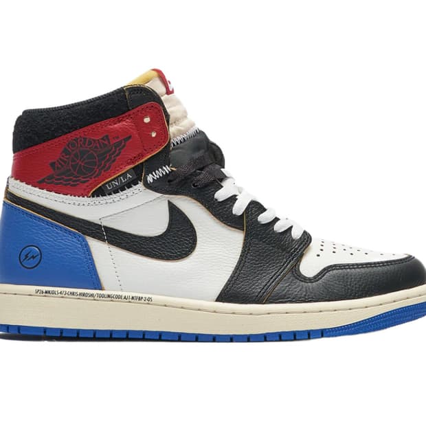 (265)조던1 프라그먼트 유니온LA 블랙 바시티 레드