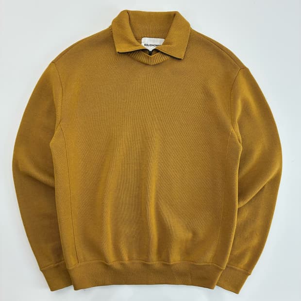 Solidhomme  솔리드옴므 울 카멜 카라 니트 