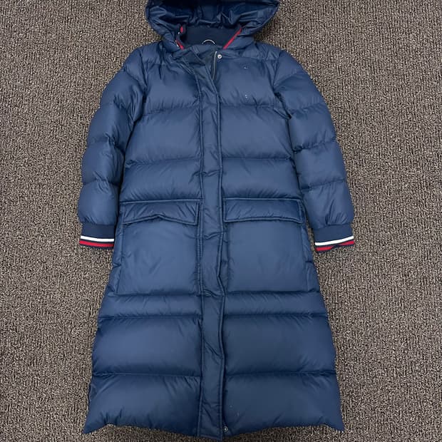 타미힐피거 여성 다운 롱패딩 네이비 신장 164