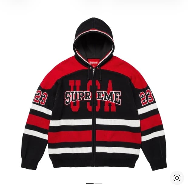 슈프림 USA 집업 후드 스웨터 블랙 - 23FW