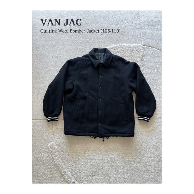 VAN JAC 퀄팅 울 봄버 자켓 (105-110)