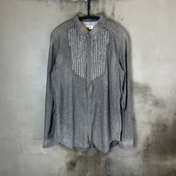 디젤 디스트레스드 턱시도 셔츠