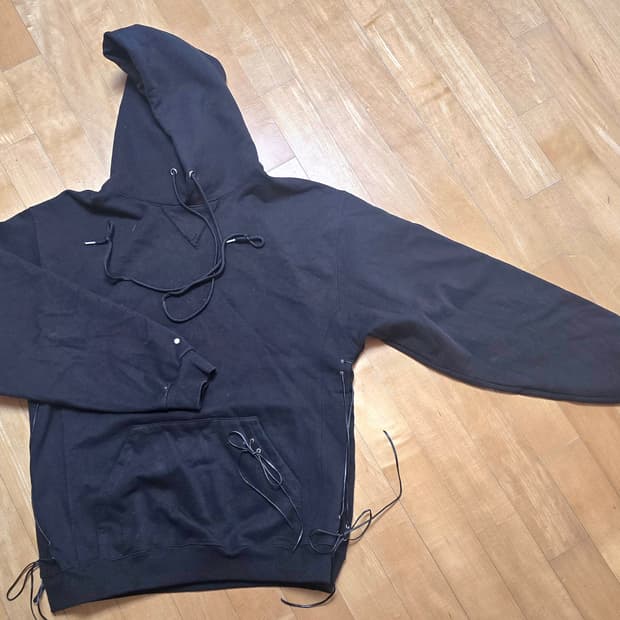 604service 아일렛 레이스업 후드티 L