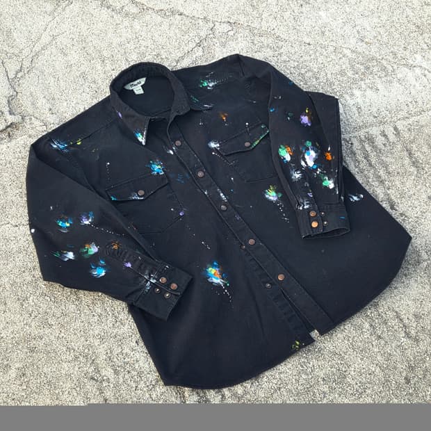 S.O/ 핸드페인팅 커스텀 워크셔츠