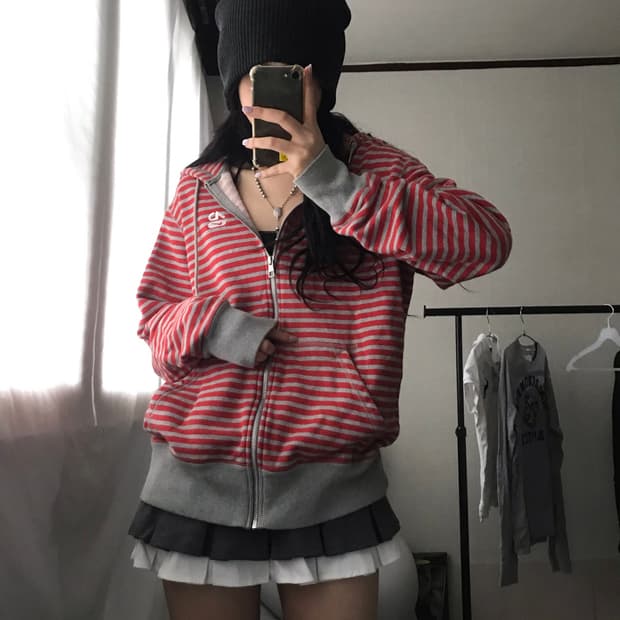 나이키 스트라이프 후드집업