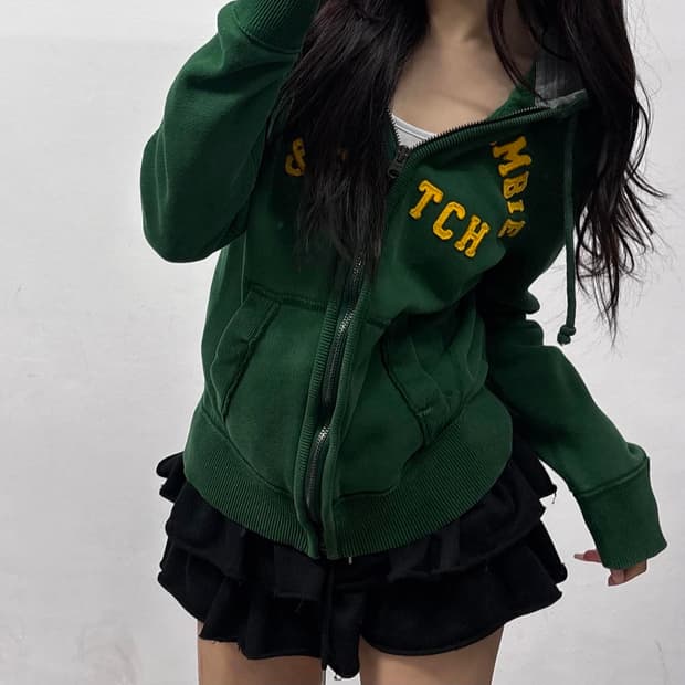 아베크롬비 딮그린 Y2K 대대장 후드집업(S)