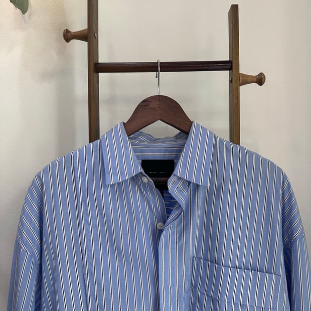 GARMENT LABLE 스트라이프 오버 셔츠