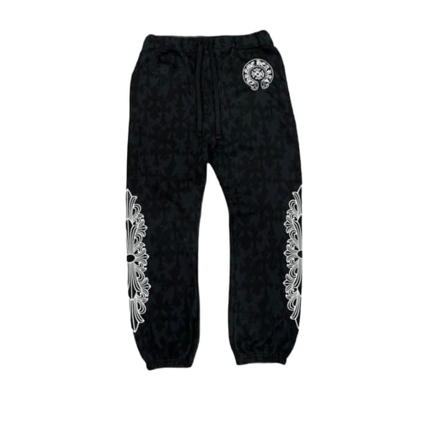 [L] 크롬하츠 세메터리 올오버 프린트 스웻팬츠 블랙