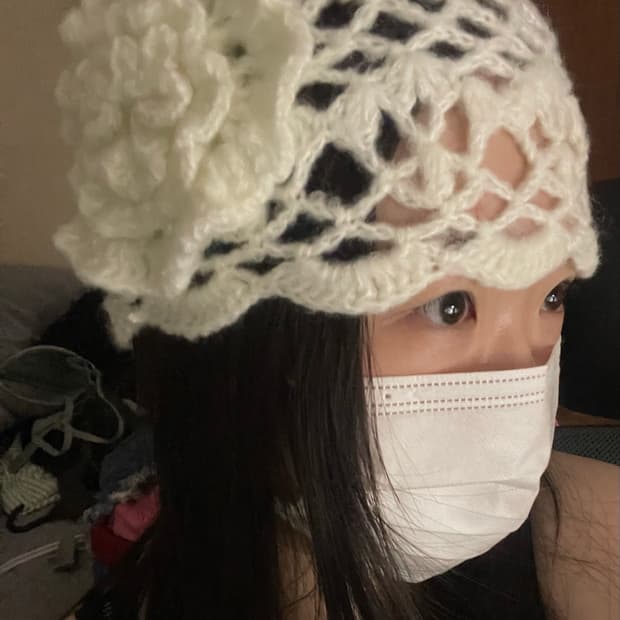 일본 모리걸 뜨개 비니