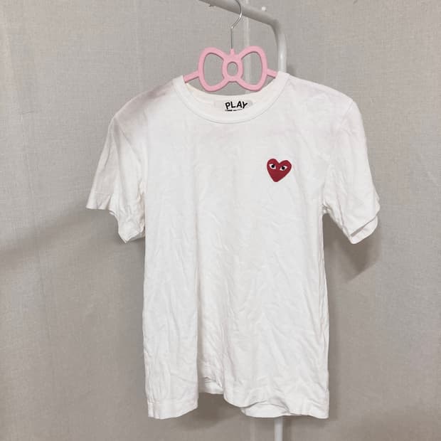 꼼데 화이트 반팔티 L