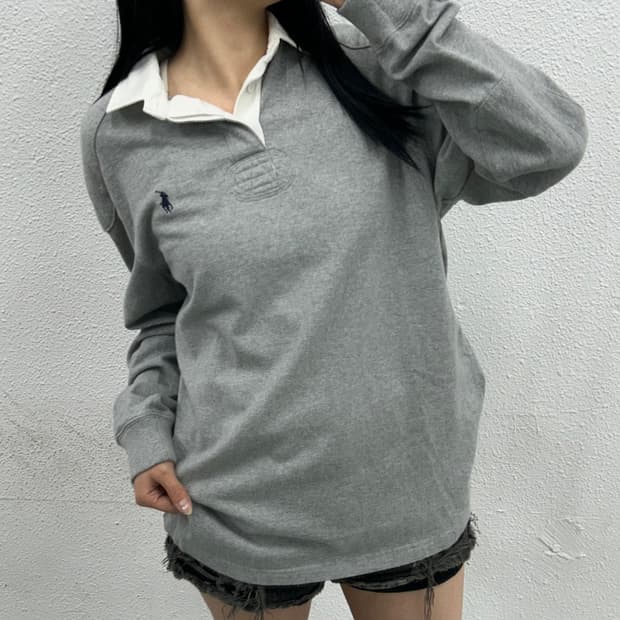 폴로 랄프로렌 네이비포니 그레이 pk긴팔 L