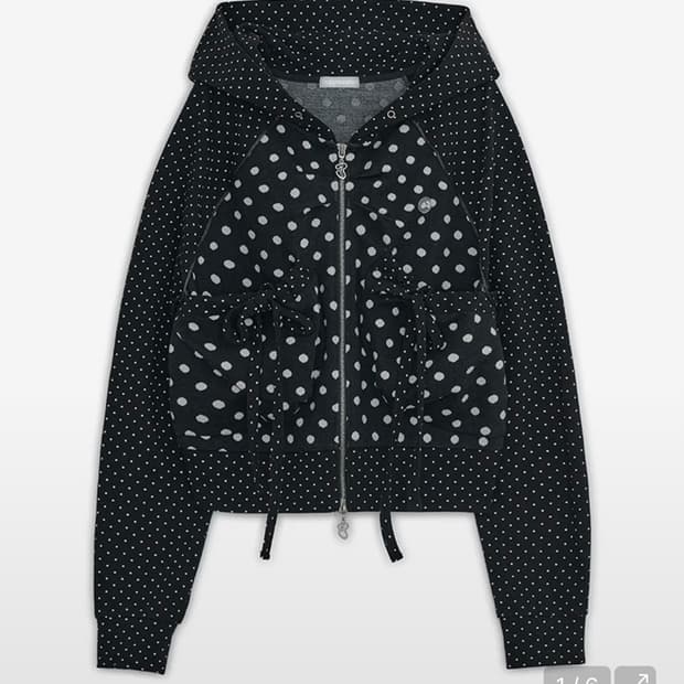 허그유어스킨 도트 빅 포켓 후드집업