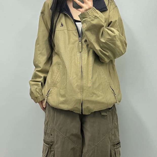 빈폴 베이지 네이비 리버시블 자켓