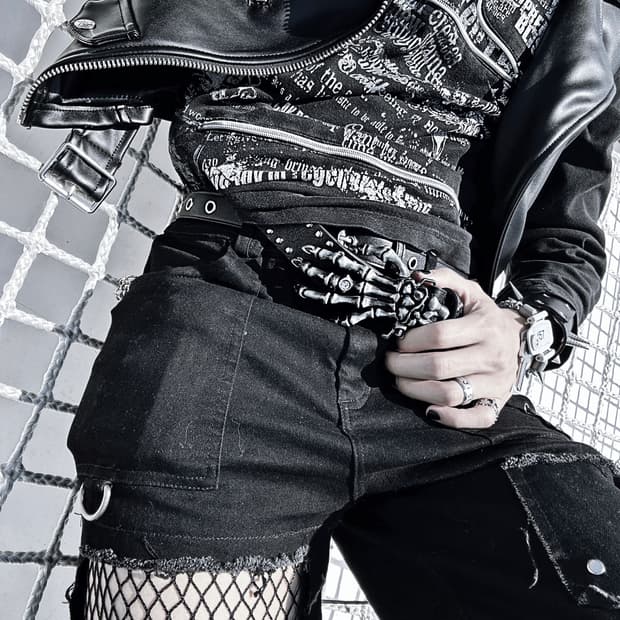 Jpn 00s Vkei rider vest 펑크 빈티지