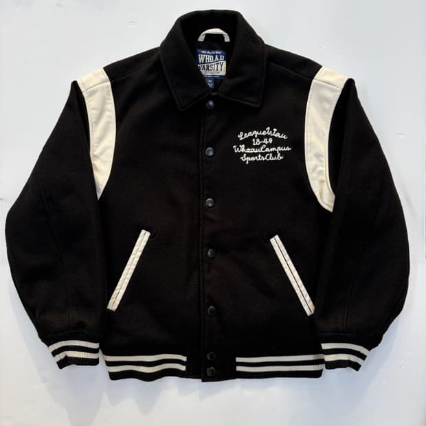 후아유 바시티 블랙 자켓