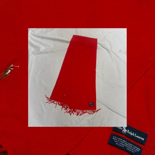 폴로랄프로렌 레드 머플러