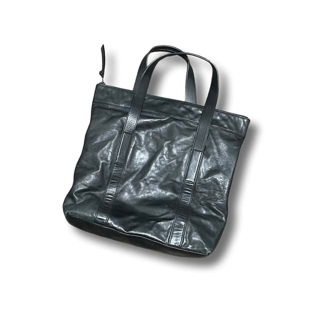 올세인츠 빈티지 블랙 리얼레더 가죽 토트백