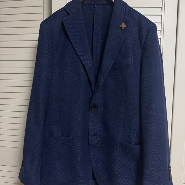 라르디니 린넨 네이비 자켓 블레이저 3 roll 2 50사이즈
