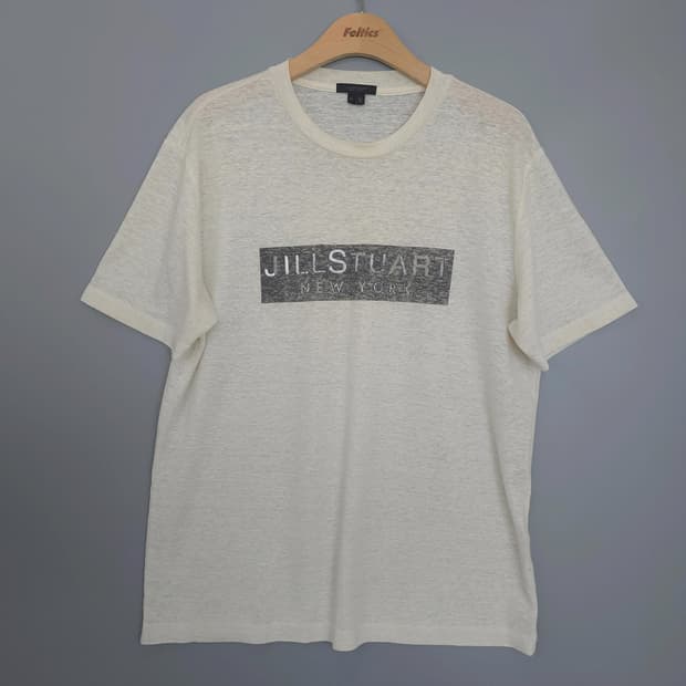  질스튜어트 뉴욕 Jill Stuart 로고 프린팅 반팔티 아이보리 XL