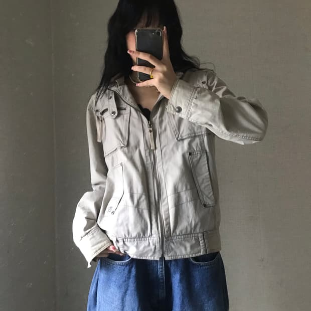 UGIZ 아이보리 후드 자켓